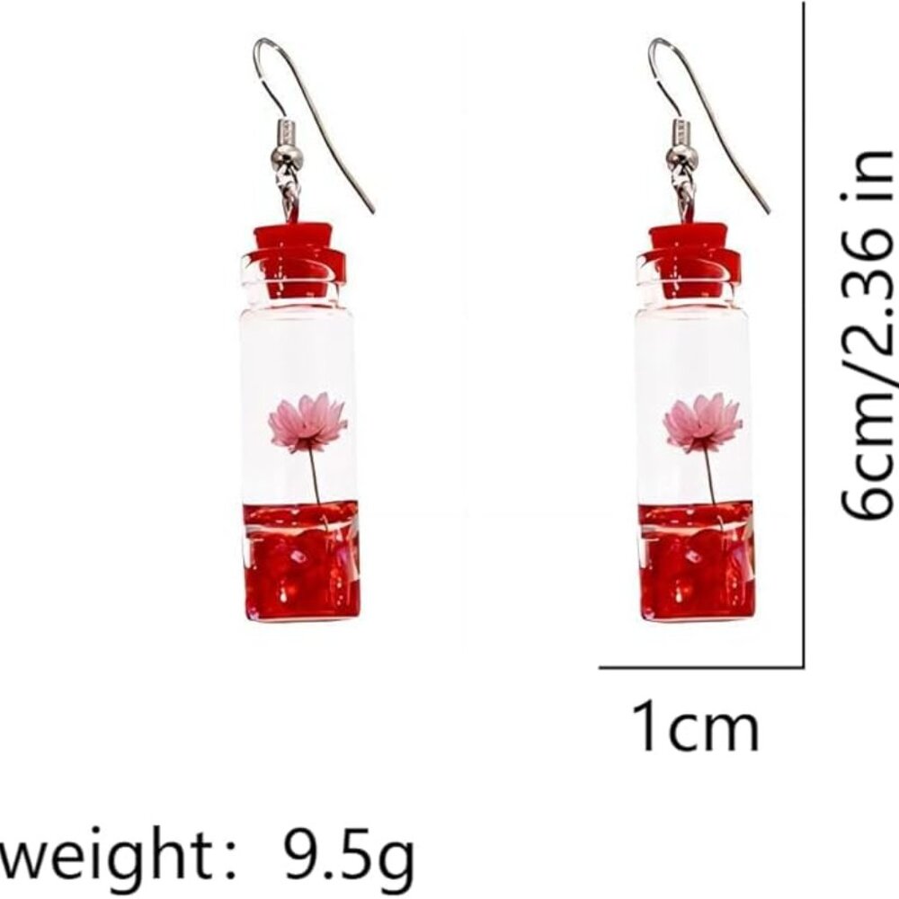 Fun Bottle Flower Drop Earrings - image 3